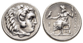 KINGS OF MACEDON. Philip III Arrhidaios (323-317 BC). Drachm. Sardes.

Obv: Head of Herakles right, wearing lion skin.
Rev: ΦΙΛΙΠΠΟΥ.
Zeus seated left...