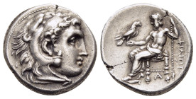 KINGS OF MACEDON. Philip III Arrhidaios (323-317 BC). Drachm. Side.

Obv: Head of Herakles right, wearing lion skin.
Rev: ΦIΛIΠΠOY.
Zeus seated left w...