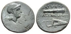 KINGS OF MACEDON. Kassander (316-297 BC). AE. Uncertain mint in Western Anatolia.

Obv: Helmeted head of Athena right.
Rev: ΒΑΣΙΛΕΩΣ / ΚΑΣΣΑΝΔΡΟΥ.
Clu...