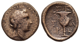 ISLANDS off THESSALY. Peparethos (2nd century BC). AE. 

Obv: Head of Dionysos right, wearing ivy wreath.
Rev: ΠΕ-Π-Α-Ρ-Η, kantharos. 

BCD Thessaly I...