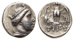 PONTOS. Amisos (circa 300-125 BC). Half Siglos – Hemidrachm. Chian standard. Demetrios, magistrate. 

Obv: Turreted head of Hera right.
Rev: Eagle sta...
