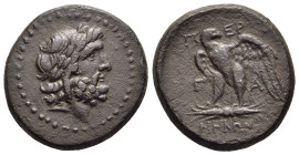 MYSIA. Pergamon. AE (circa 133-27 BC). 

Obv: Laureate head of Zeus to right. 
Rev: ΠEPΓAMHNΩN across the fields around eagle, with spread wings and h...