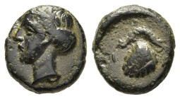 MYSIA. Priapos. AE (circa 300-200 BC).

Obv: Laureate head of Apollo left.
Rev: ΠΡΙΑ.
Crayfish right, scallop shell below.

SNG France 2404 var. (Apol...