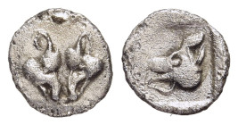 LESBOS. Uncertain mint (circa 478-460 BC). Hemiobol.

Obv: Confronted heads of two boars. 
Rev: Head of board to right within incuse square. 

HGC 6, ...