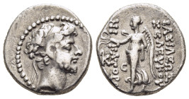 SELEUKID KINGDOM. Seleukos VI Epiphanes Nikator (circa 96-94 BC). Drachm. Antioch. 

Obv: Diademed head right. 
Rev: Nike advancing left, holding wrea...