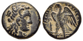 PTOLEMAIC KINGS of EGYPT. Ptolemy II Philadelphos (285-246 BC). AE Hemiobol. Tyre. 
 
Obv: ΠTOΛEMAIOY BAΣIΛEΩΣ
Head Alexander the Great right.
Rev: Ea...