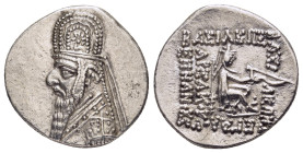 KINGS of PARTHIA. Mithradates II (121-91 BC). Drachm. Ekbatana. 

Obv: Diademed and draped bust of Mithradates II to left, wearing tiara decorated wit...