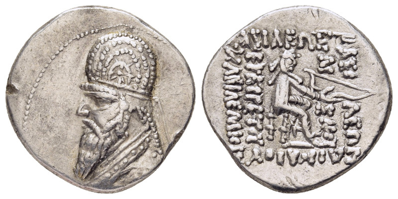 KINGS of PARTHIA. Gotarzes I (91-87 BC). Drachm. Rhagae. 

Diademed and draped b...