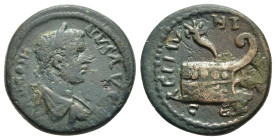 THRACE. Coela. Caracalla (198-217). AE.

Obv: Laureate, draped and cuirassed bust right.
Rev: AEL MIVNCIPI / COIL.
Prow right; cornucopia above.

Cf. ...