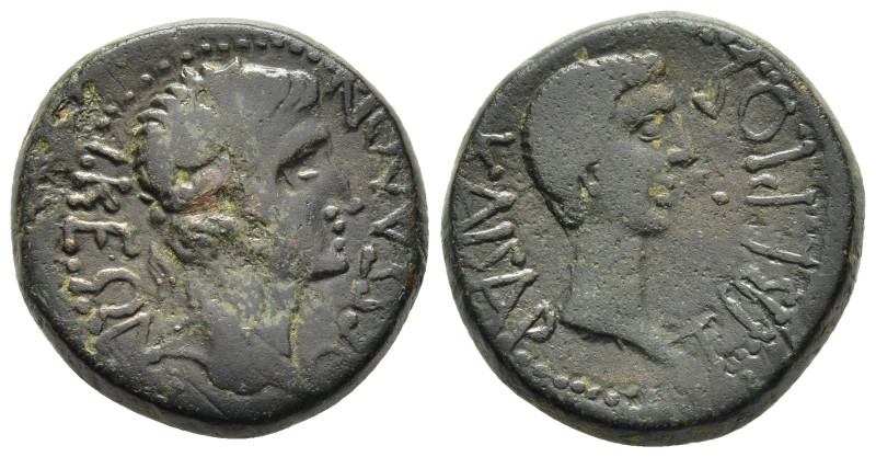 MACEDON. Thessalonica. Augustus with Tiberius (27 BC-14 AD). AE.

Obv: ΘΕΣΣΑΛΟΝΙ...