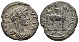 PHRYGIA. Hierapolis. Pseudo-autonomous (2nd-3rd centuries). AE.

Obv: ΓЄΡΟVСΙΑ.
Laureate, veiled and draped bust of Gerousia right.
Rev: ΙЄΡΑΠΟΛЄΙΤΩΝ....