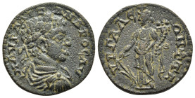 PHRYGIA. Hyrgaleis. Severus Alexander (222-235). AE.

Obv: Μ ΑΥΡ ΑΛЄΞΑΝΔΡΟϹ ΑΥ.
Laureate, draped and cuirassed bust right.
Rev: ΥΡΓΑΛЄΩΝ Τ Τζ .
Tyche ...