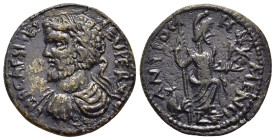 PISIDIA. Antioch. Septimius Severus (193-211). AE.

Obv: IMP CAES SEP SEV PER A.
Laureate, draped and cuirassed bust left.
Rev: ANTIOCH MENCIS CO.
Mên...