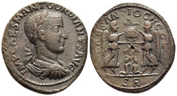PISIDIA. Antioch. Gordian III (238-244). AE.

Obv: IMP CAES M ANT GORDIANVS AVG.
Laureate, draped and cuirassed bust right.
Rev: CAES ANTIOCH COL / S ...