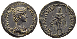 PISIDIA. Apollonia-Mordiaeum. Plautilla (Augusta, 202-205). AE.

Obv: ΦOVΛ ΠΛAVTIΛΛA CЄB.
Draped bust right.
Rev: AΠOΛΛΩNIATΩN ΛV.
Dionysus standing l...