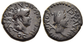 LYCAONIA. Iconium (as Claudiconium). Nero (54-68). AE.

Obv: ΝЄΡωΝ ΚΑΙCΑΡ CЄΒΑCΤΟC.
Laureate head of Nero right.
Rev: ΚΛΑVΔЄΙΚΟΝΙЄωΝ.
Veiled head of P...