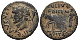 LYCAONIA. Lystra. Augustus (27 BC-AD 14). AE.

Obv: IMPE AVGVSTI.
Laureate head left; cornucopia behind.
Rev: COL IVL FEI GEM / LVSTRA.
Colonist ploug...