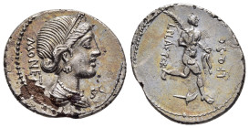 L. PLAETORIUS L.F. CESTIANUS. Fourrée Denarius (67 BC). Rome. 

Obv: Diademed and draped bust of Juno Moneta right; MONETA downward behind; S•C beneat...
