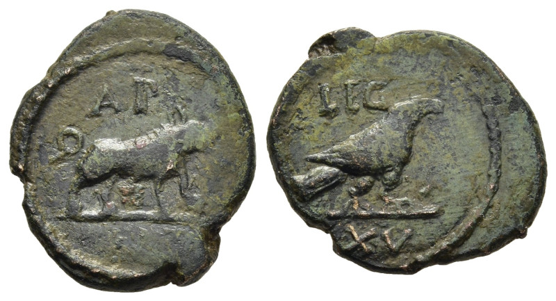 LEGIONARY COINAGE. Legion XV Apollinaris. AE Quadrans? (ca. 1st century AD).

Ob...