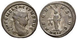 TACITUS (275-276). Antoninianus. Rome.

Obv: IMP C M CL TACITVS AVG.
Radiate bust right, slight drapery over far shoulder
Rev: AEQVITAS AVG // XXIΓ 
P...