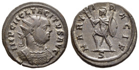 TACITUS (275-276). Antoninianus. Ticinum.

Obv: IMP C M CL TACITVS AVG.
Radiate and cuirassed bust right.
Rev: MARTI PACIF / S.
Mars advancing left, h...
