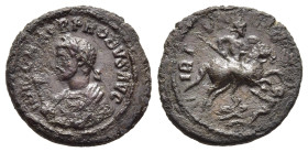 PROBUS (276-282). Quinarius. Ticinum.

Obv: IMP C M AVR PROBVS AVG.
Radiate bust right, wearing imperial mantle and holding eagle tipped sceptre.
Rev:...