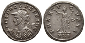 PROBUS (276-282). Antoninianus. Siscia.

Obv: IMP PROBVS P F AVG.
Radiate, helmeted and cuirassed bust left, holding round shield and spear over shoul...