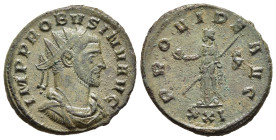 PROBUS (276-282). Antoninianus. Siscia.

Obv: IMP PROBVS INV AVG.
Radiate and cuirassed bust right.
Rev: PROVIDE AVG / S // XXI.
Providentia standing ...