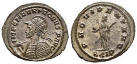 PROBUS (276-282). Antoninianus. Siscia.

Obv: IMP C M AVR PROBVS P AVG.
Radiate, helmeted and cuirassed bust left, holding spear and shield.
Rev: PROV...
