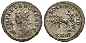 PROBUS (276-282). Antoninianus. Siscia.

Obv: IMP PROBVS P F AVG.
Radiate bust left, wearing imperial mantle and holding eagle tipped sceptre.
Rev: SO...