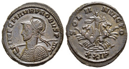 PROBUS (276-282). Antoninianus. Siscia.

Obv: IMP C M AVR PROBVS P AVG.
Radiate and cuirassed and helmeted bust left, holding spear and shield.
Rev: S...