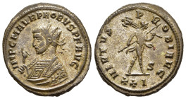 PROBUS (276-282). Antoninianus. Siscia.

Obv: IMP C M AVR PROBVS P F AVG.
Radiate and mantled bust left, holding eagle-tipped sceptre.
Rev: VIRTVS PRO...