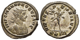 PROBUS (276-282). Antoninianus. Siscia.

Obv: IMP C M AVR PROBVS AVG.
Radiate and cuirassed bust right.
Rev: VIRTVS PROBI AVG / XXI VI.
Mars advancing...