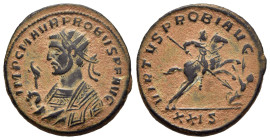 PROBUS (276-282). Antoninianus. Siscia.

Obv: IMP C M AVR PROBVS P F AVG.
Radiate bust left, wearing imperial mantle and, holding eagle-tipped sceptre...