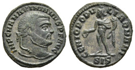 MAXIMIANUS HERCULIUS (286-305). 1/4 Follis. Siscia.

Obv: IMP C M A MAXIMIANVS P F AVG.
Laureate head right.
Rev: GENIO POPVLI ROMANI / SIS.
Genius st...