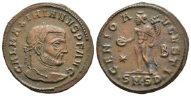 GALERIUS MAXIMIANUS (305-311). Follis. Serdica.

Obv: GAL MAXIMIANVS P F AVG.
Laureate head right.
Rev: GENIO POPVLI ROMANI / */ B/ .SM.SD.
Genius sta...