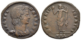 GALERIA VALERIA (Augusta, 293-311). Follis. Heraclea.

Obv: GAL VALERIA AVG.
Draped bust right, wearing stephane.
Rev: VENERI VICTRICI / HTΔ.
Venus st...
