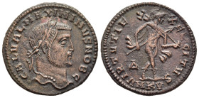 MAXIMINUS II DAIA (Caesar, 305-309). Follis. Cyzicus.

Obv: GAL VAL MAXIMINVS NOB C.
Laureate head right.
Rev: VIRTVTI EXERCITVS / MKV.
Mars advancing...