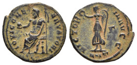 ANONYMOUS. Time of Maximinus II (310-313). Follis. Antioch.

Obv: IOVI CONSERVATORI.
Jupiter seated left, holding globe and sceptre.
Rev: VICTORIA AVG...