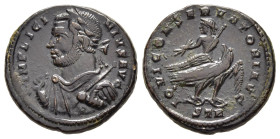 LICINIUS I (308-324). Pseudo Argenteus. Treveri.

Obv: IMP LICINIVS AVG.
Laureate, draped and cuirassed bust left, holding mappa and sceptre.
Rev: IOV...