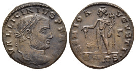 LICINIUS I (308-324). Follis. Thessalonica.

Obv: VAL LICINIVS P F AVG.
Laureate head right.
Rev: GENIO AVGVSTI / * - Γ / • SM • TS •.
Genius standing...
