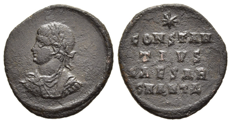 CONSTANTIUS II (Caesar, 324-337). Follis. Antioch.

Obv: Laureate, draped and cu...