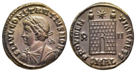 CONSTANTIUS II (Caesar, 324-337). Follis. Alexandria.

Obv: FL VAL CONSTANTINVS NOB C.
Laureate, draped and cuirassed bust left.
Rev: PROVIDENTIAE...
