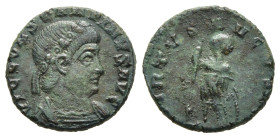 CONSTANTINE II (Augustus, 337-340). Follis. Rome.

Obv: VIC CONSTANTINVS AVG.
Laureate and cuirassed bust right.
Rev: VIRTVS AVGVSTI.
Emperor in milit...