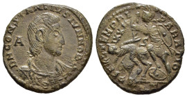 CONSTANTIUS GALLUS (Caesar, 351-354). Centenionalis. Aquileia.

Obv: D N CONSTANTIVS IVN NOB C.
Bareheaded, draped and cuirassed bust right.
Rev: FEL ...