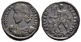 CONSTANTIUS II (337-361). Centenionalis. Antioch.

Obv: D N CONSTANTIVS P F AVG.
Diademed, draped and cuirassed bust left, holding globus.
Rev: FEL TE...