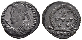 JULIAN II THE PHILOSOPHER (361-363). Follis. Heraclea.

Obv: D N FL CL IVLIANVS P F AVG.
Diademed, helmeted and cuirassed bust left, holding spear and...