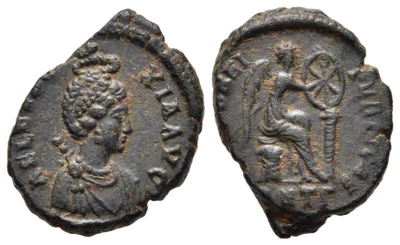 AELIA EUDOXIA (AD 400-404). Follis. Antioch.

Obv: AEL EVDOXIA AVG.
Diademed and...