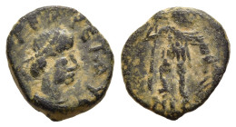 LEO I (457-474). Nummus. Nicomedia.

Obv: D N LEO PERPET AVG.
Diademed, draped and cuirassed bust right.
Rev: Leo standing facing, head right, holding...
