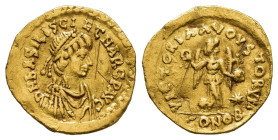 Basiliscus and Marcus (475-476). Gold Tremissis. Constantinople.

Obv: D N ЬASILISCI ET MARC P AVG
Pearl-diademed, draped and cuirassed bust to right....